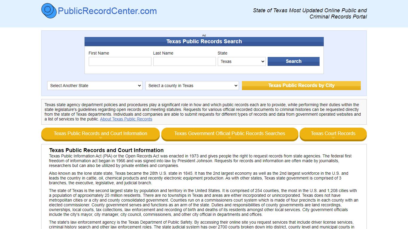 Free Texas Public Records, Criminal Records And Background Checks